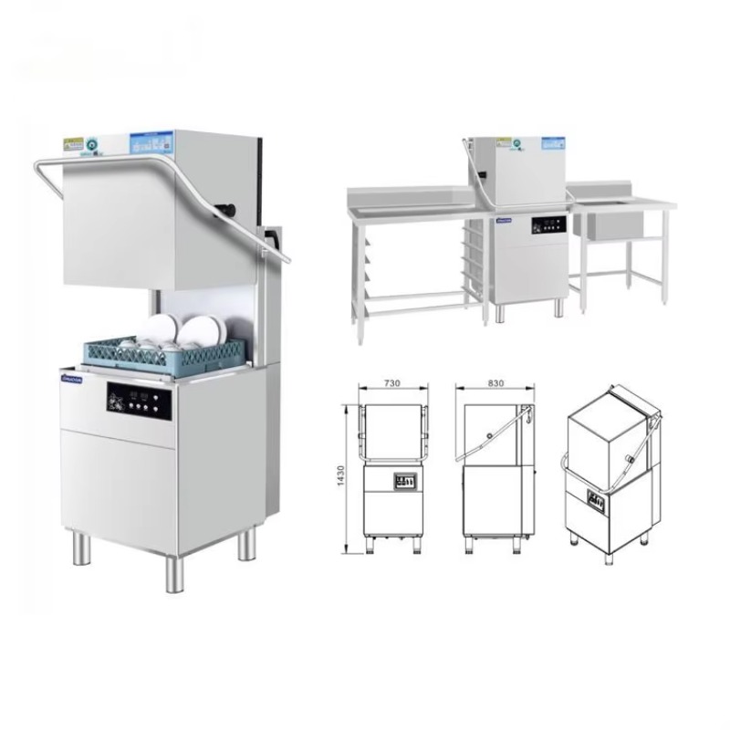Commercial Kitchen Hood Cleaning - Commercial Automatic Hood Type Dishwasher Machine