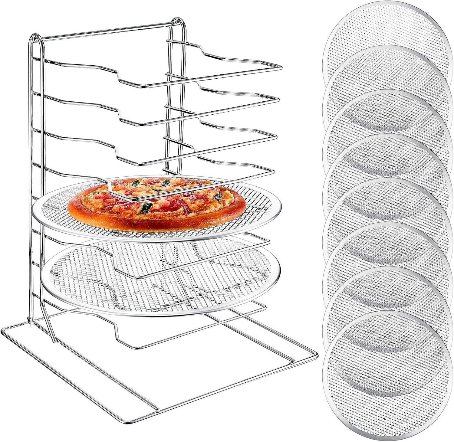 Pizza Rack 8 Tiered Stand With - Commercial Kitchen Pans 评论和价格