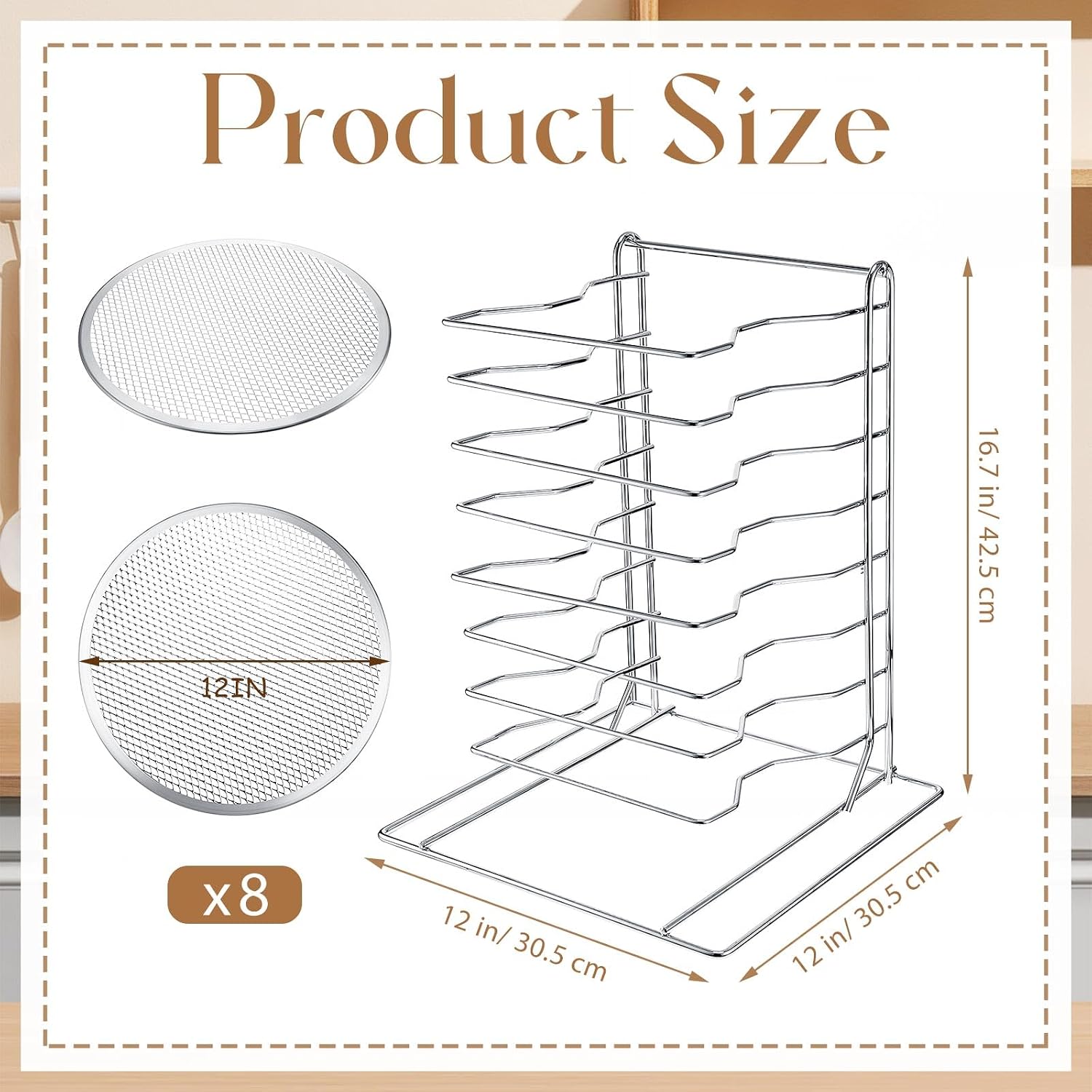 Pizza Rack 8 Tiered Stand With - Commercial Kitchen Pans 评论和价格