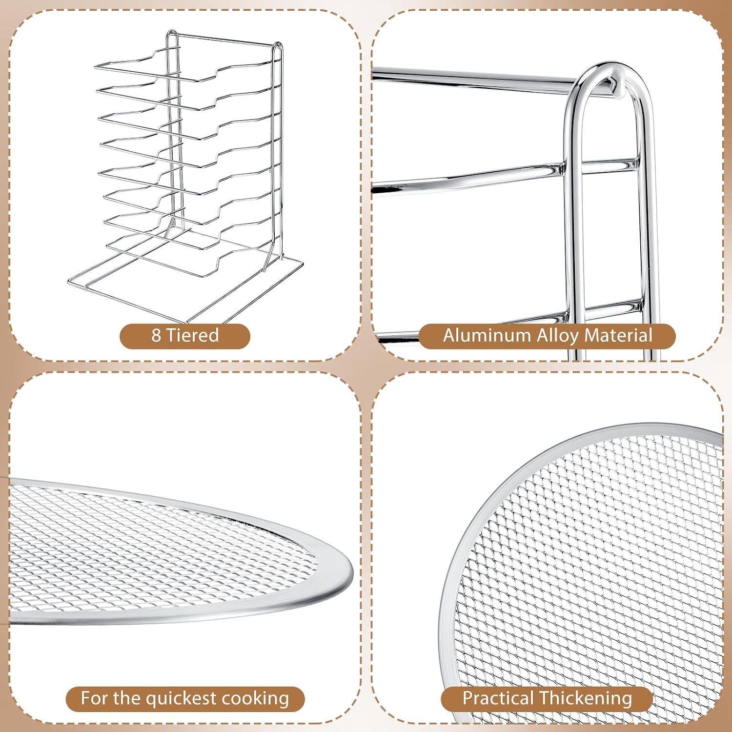 Pizza Rack 8 Tiered Stand With - Commercial Kitchen Pans 评论和价格