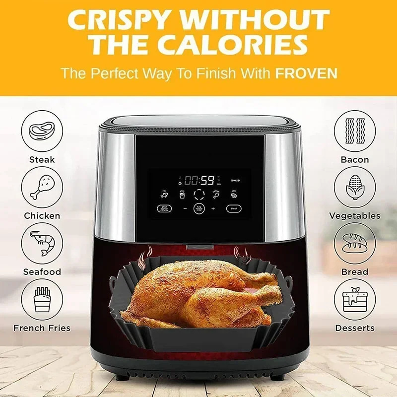 1PC Silicone Air Fryer Basket, - Commercial Kitchen Pans 评论和价格