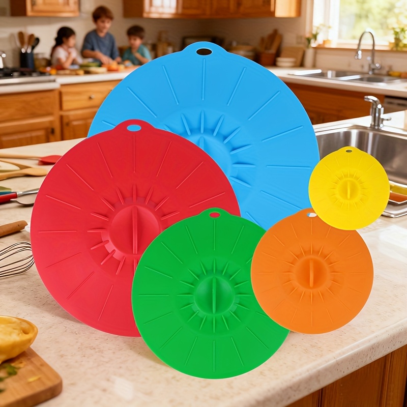 5-Piece Silicone Lids, Heat-Re - Commercial Kitchen Pans 评论和价格