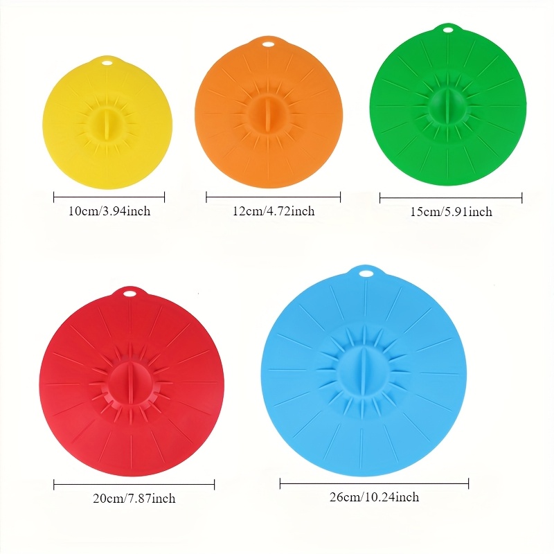 5-Piece Silicone Lids, Heat-Re - Commercial Kitchen Pans 评论和价格