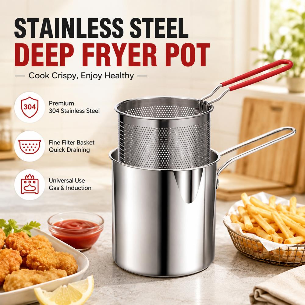 Stainless Steel Deep Fryer Pot - Commercial Kitchen Pans 评论和价格